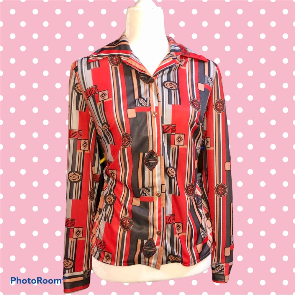 Vintage Striped and Southwest Print Button Down - Picture 2 of 9